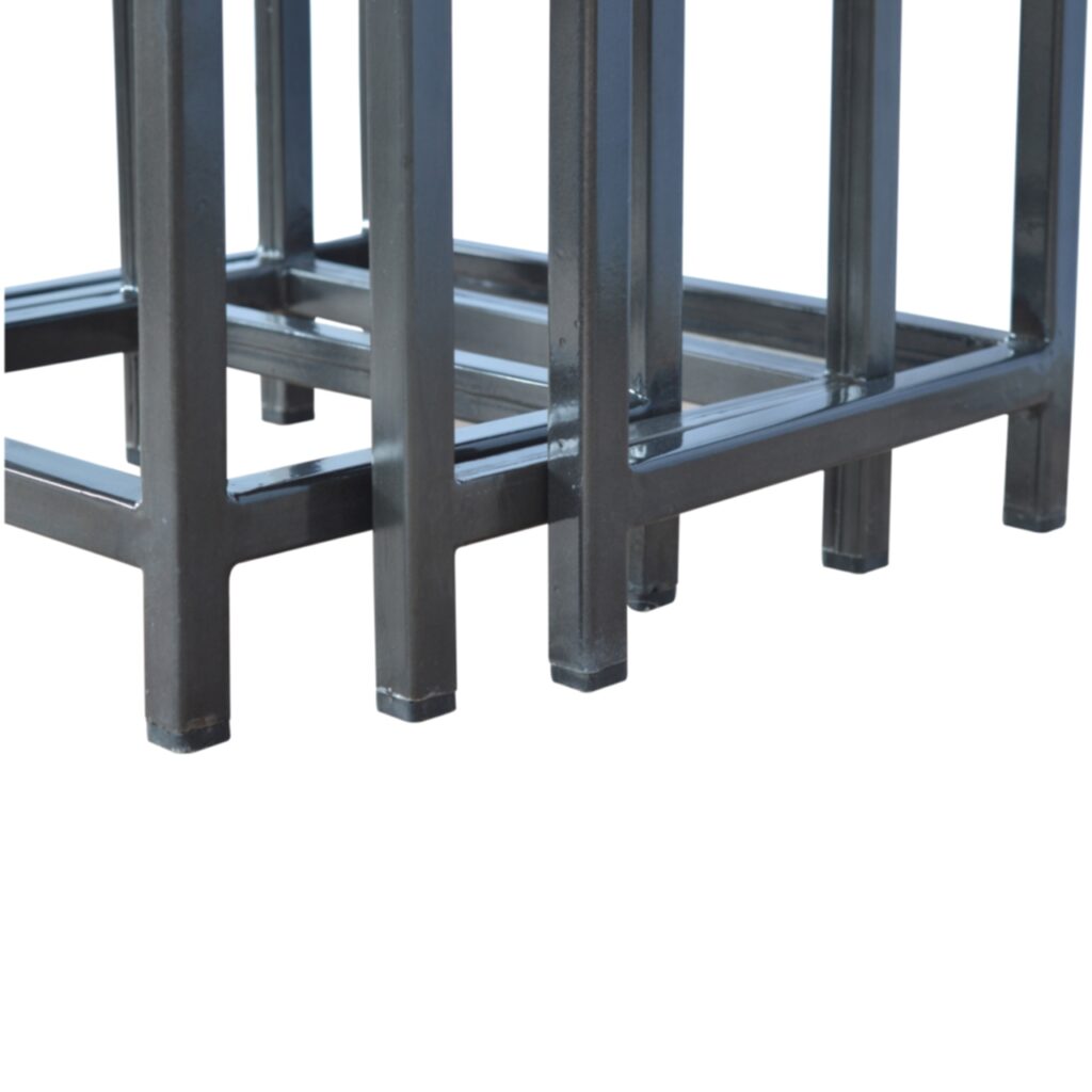 Stool Set of 3 with Iron Base - Image 8
