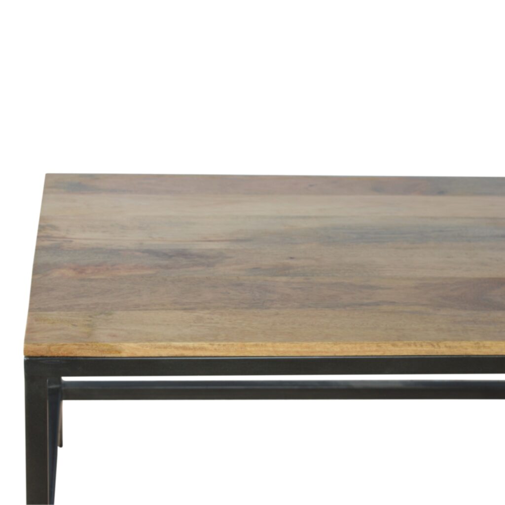 Iron Base Rectangular Coffee Table - Image 5