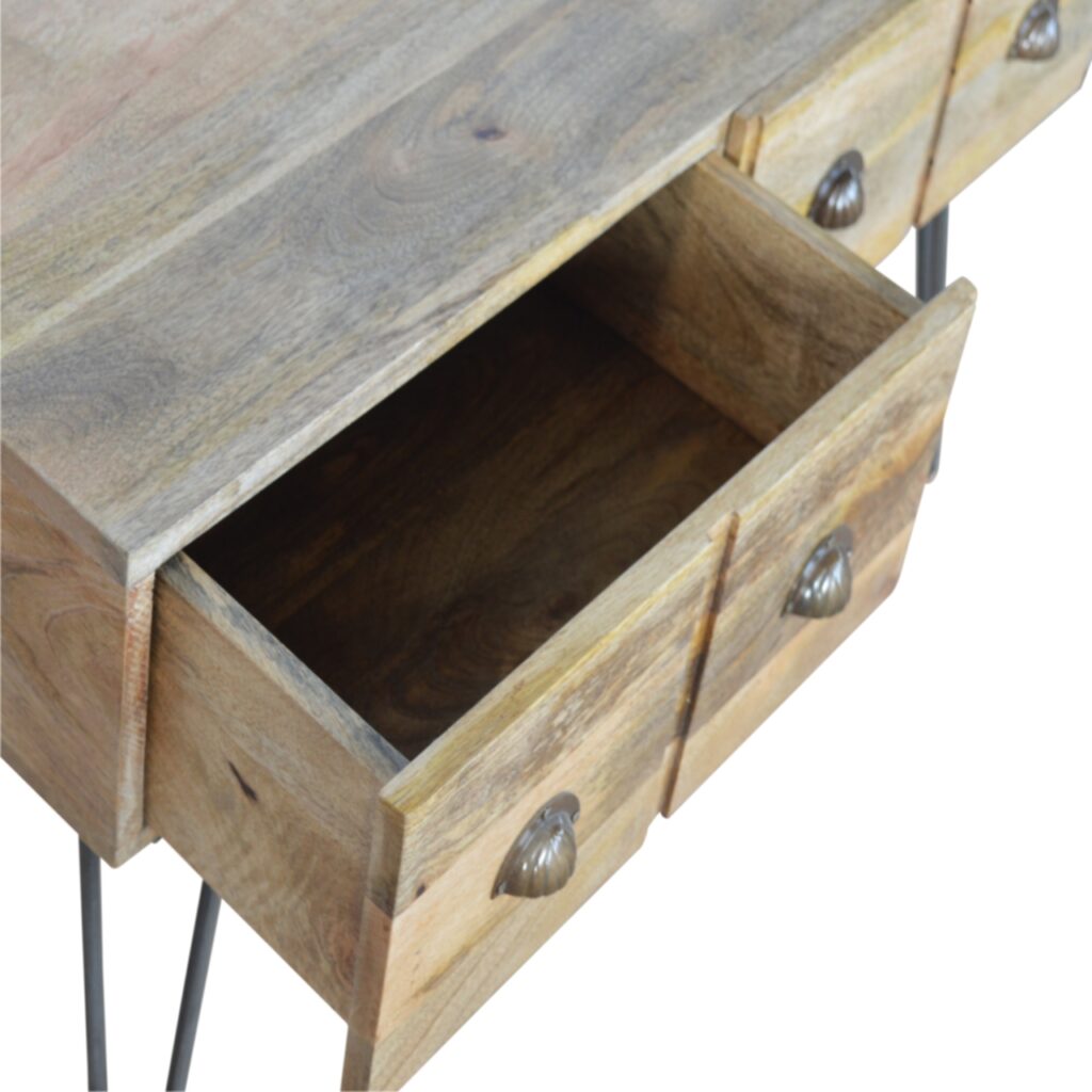 Iron Base Coffee Table with 2 Drawers - Image 6