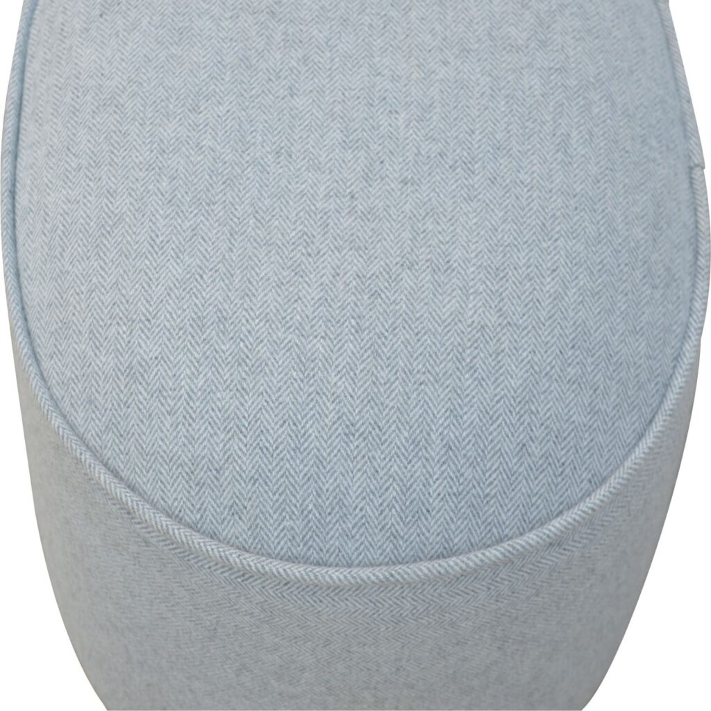 Light Grey Tweed Oval Footstool - Image 5