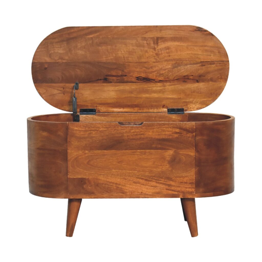 Chestnut Rounded Lid up Blanket Box - Image 7