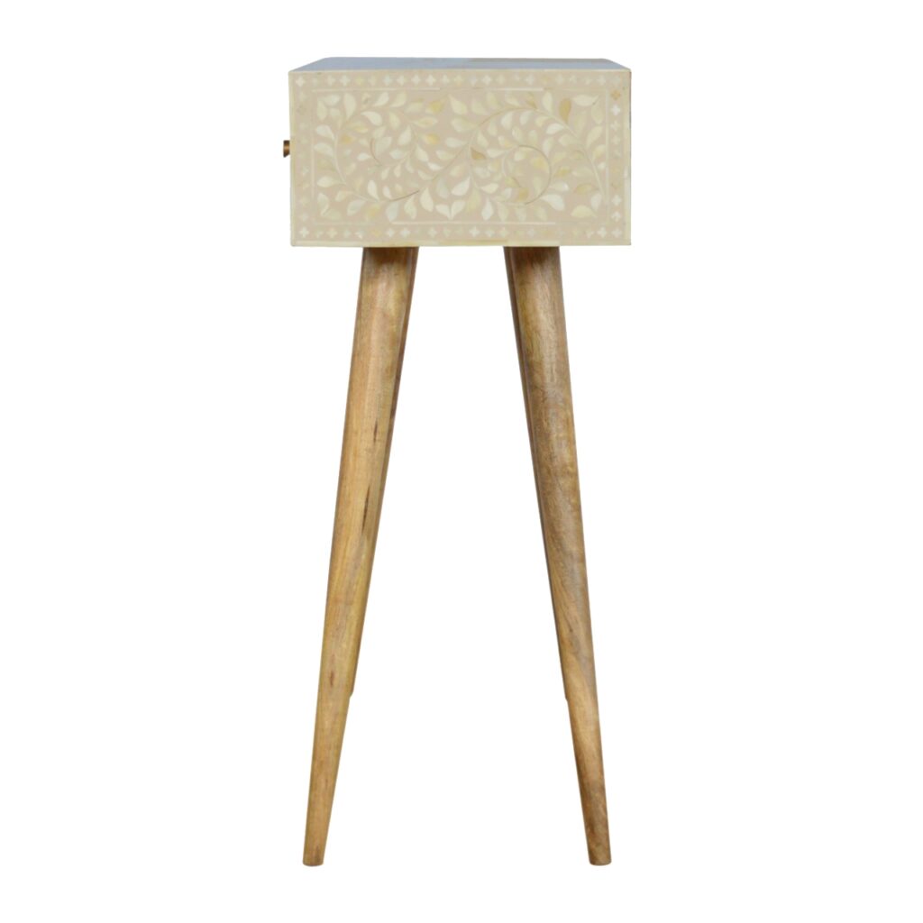 Floral Bone Inlay Console Table - Image 8