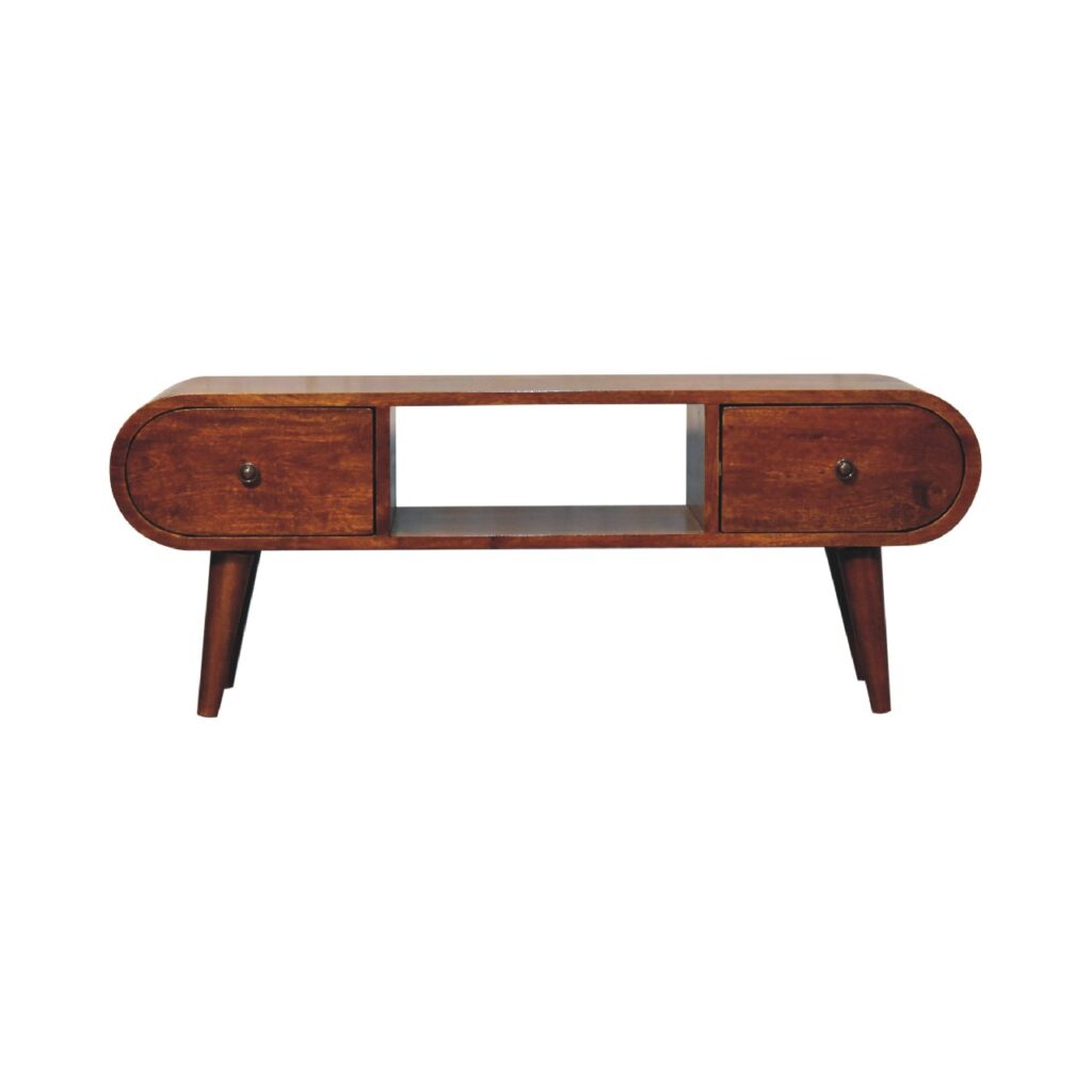 Chestnut Circular TV Unit - Image 2