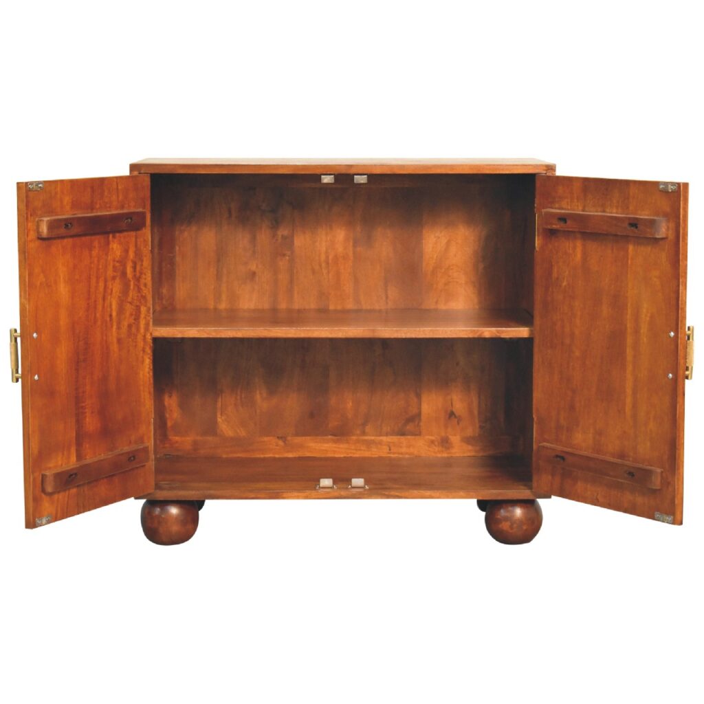 Chestnut Carved Ball Cabinet - Image 4