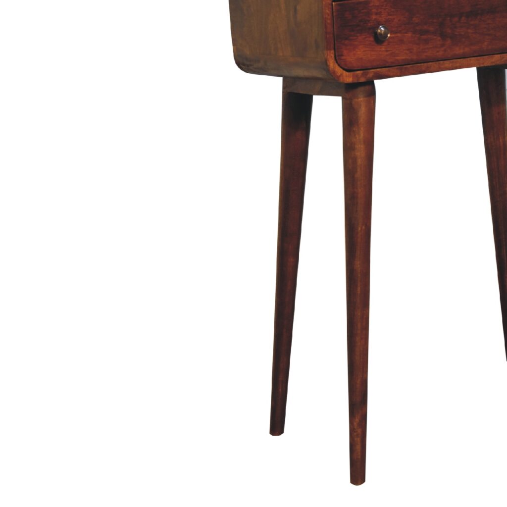 Chestnut Nordic Style One Drawer & One Open Slot Console Table - Image 8