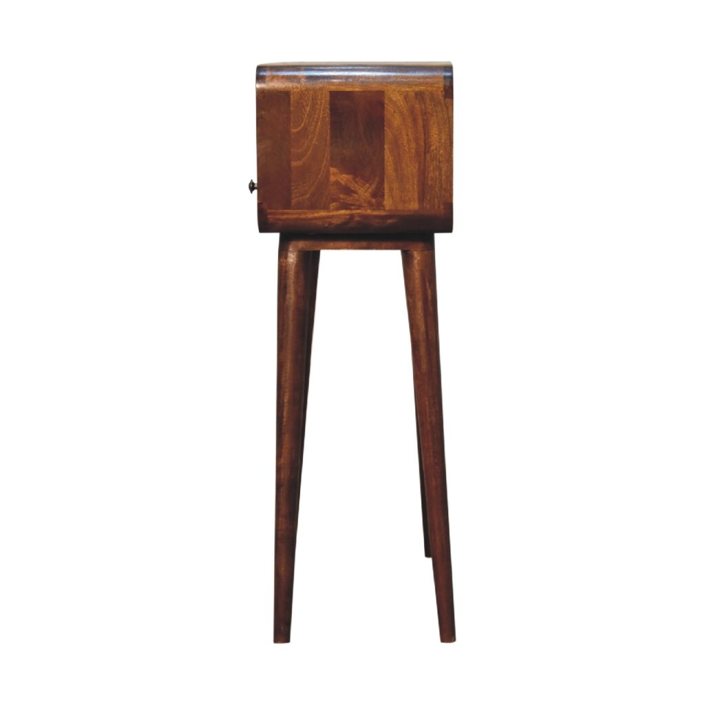 Chestnut Nordic Style One Drawer & One Open Slot Console Table - Image 9