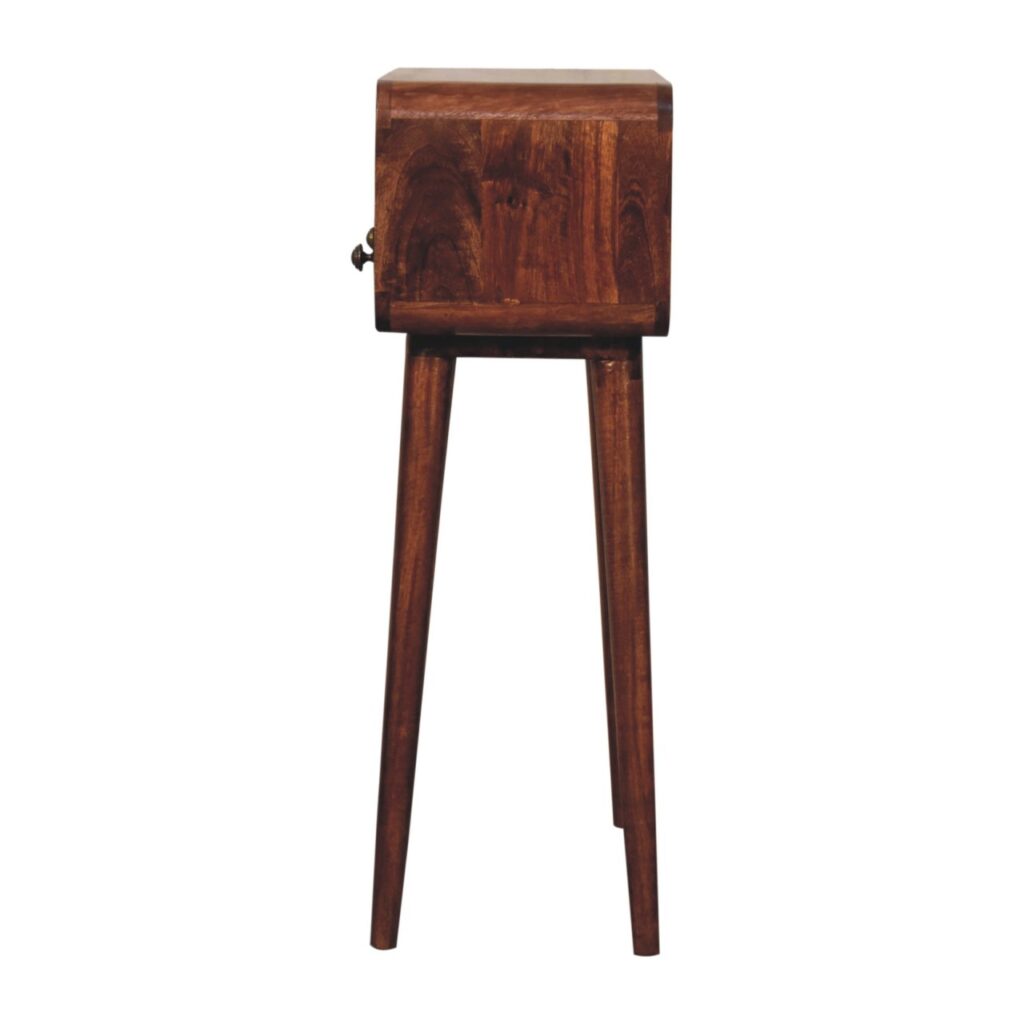 Mini Curved Honey Caramel Console Table - Image 8
