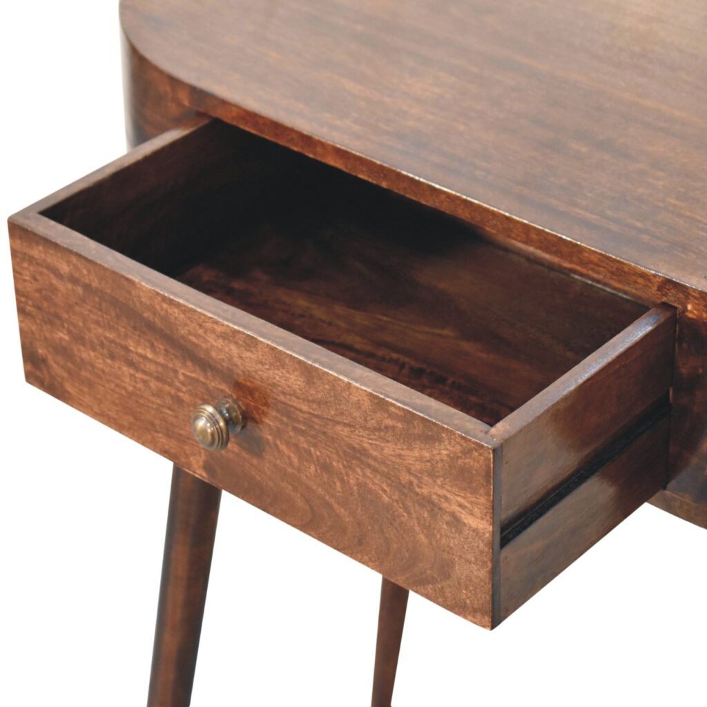 California Walnut Rounded Small Console Table - Image 6