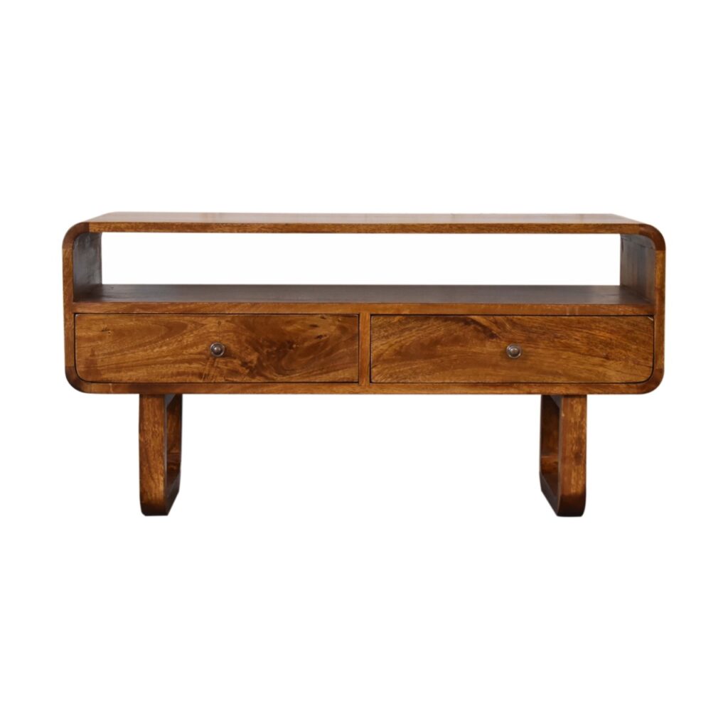 U-Shape Curve Chestnut Media Unit - Image 2