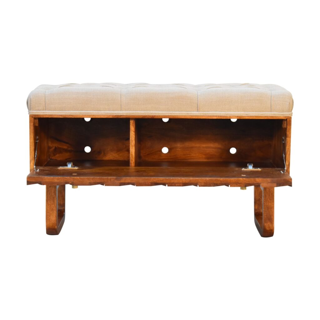 'U' Chestnut Pineapple Bench - Image 6